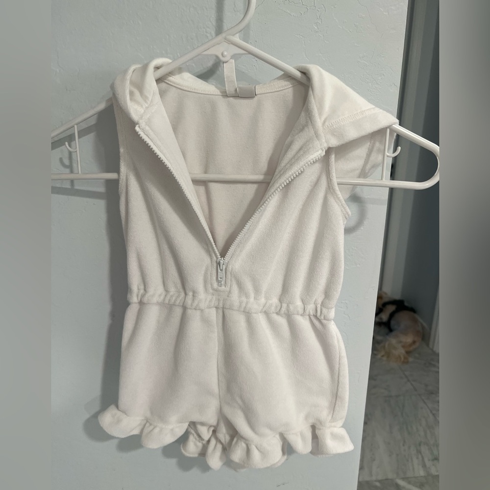 Janie and Jack white terry romper toddler sz 2